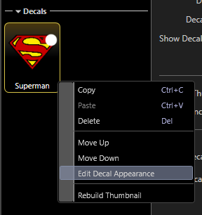 Visualize Edit Decal Appearance
