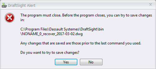 draftsight 2018 crashes when opening