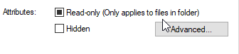 Showing the read-only option in the properties menu