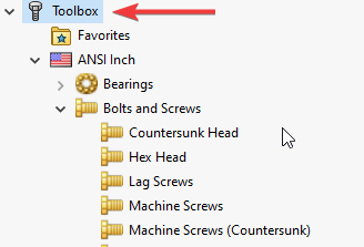 Image of the Toolbox folder structure in the toolbox configurator