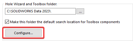 Image of the Configure Button in the system options