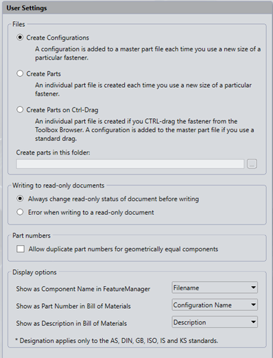 Image of the user settings menu