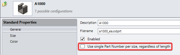 Image showing the option to use single part number option