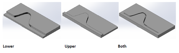 image showing the track surface option examples for lower, upper, and both