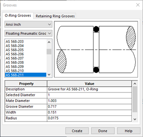 Showing the grooves pop up menu