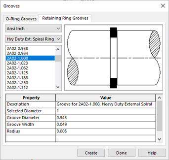 Showing the grooves pop up menu