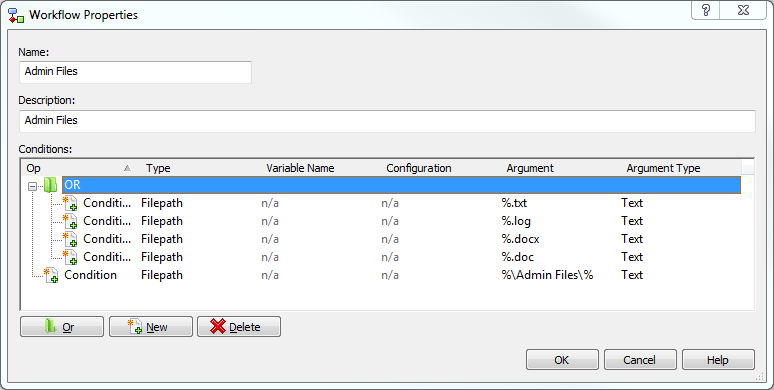 Admin Files example