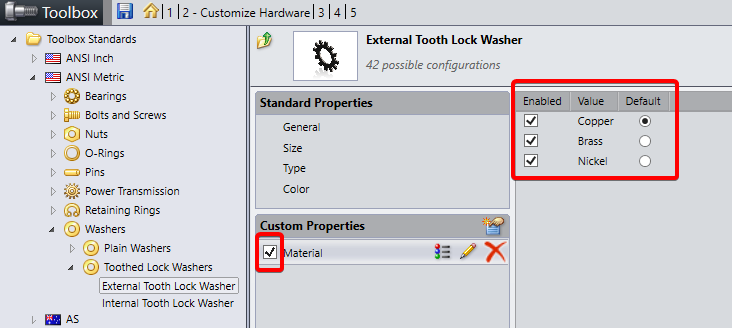 Enabling custom property for hardware and setting the default value