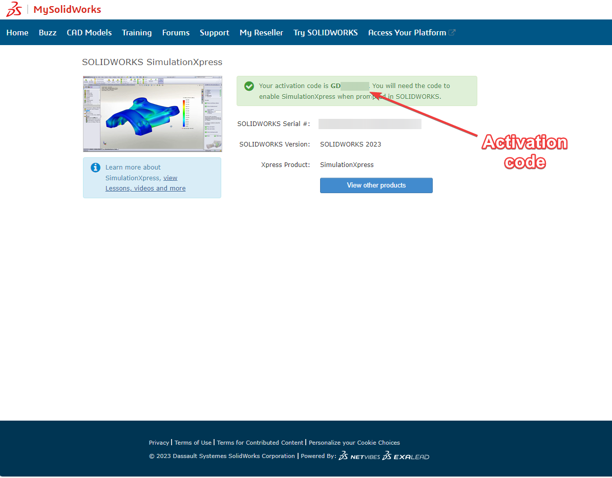 Code page for the express product