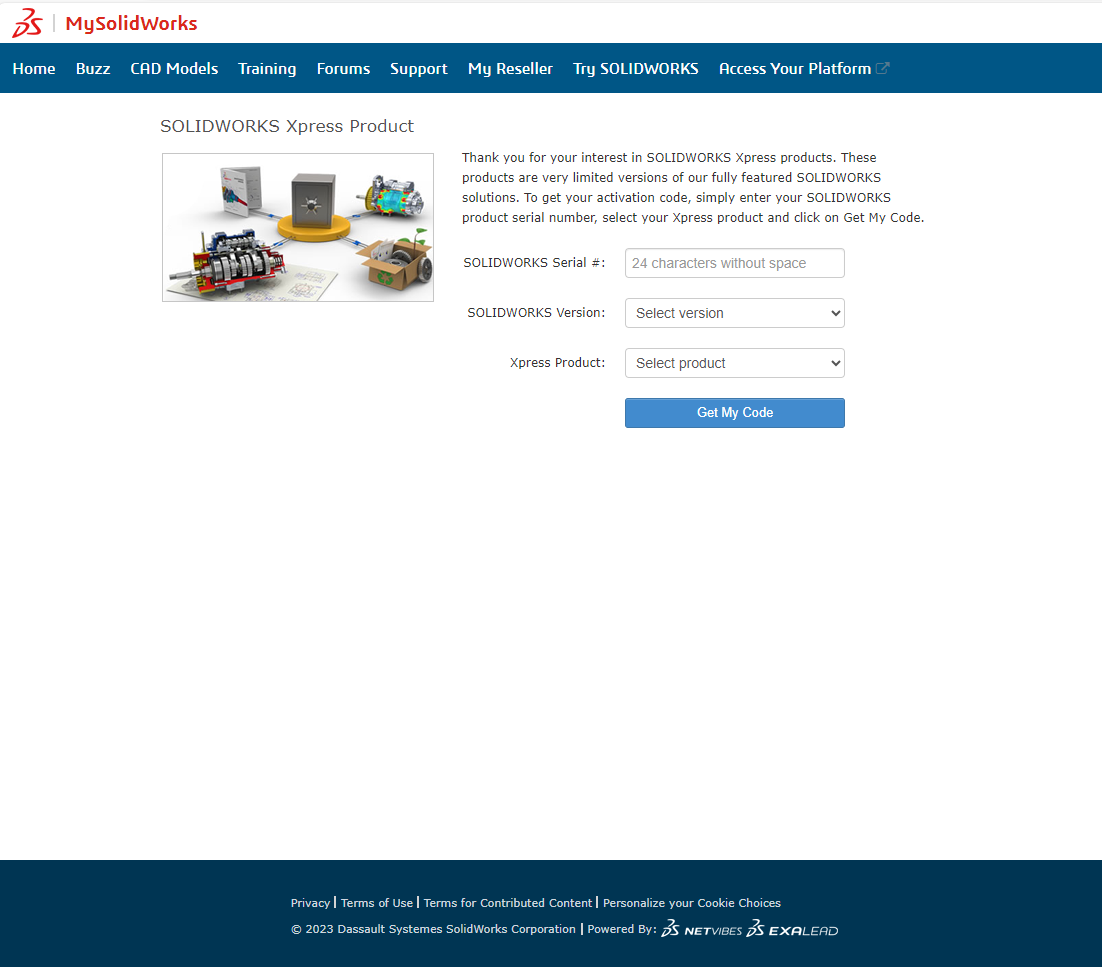 Alternate landing page for express products