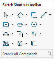 Image of the shortcut bar for Sketchs