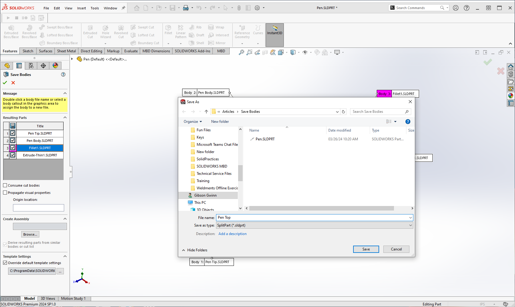 Image of file explorer for choosing custom name