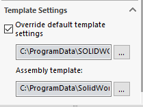 Image of the Template Settings options
