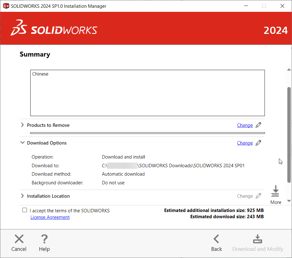 Navigating to download options page