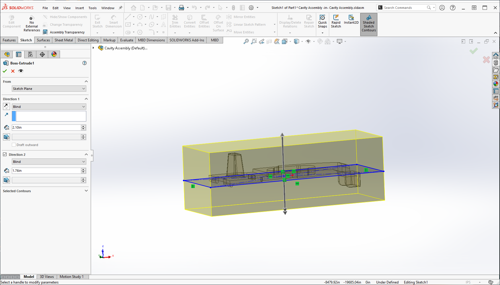Image of the extrusion for the cavity base