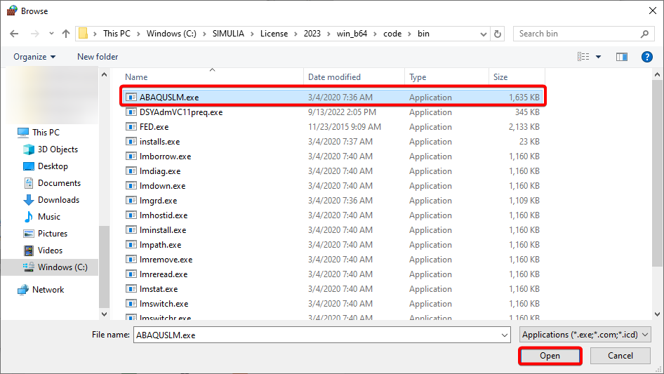 Select Abaquslm_exe and click Open.png