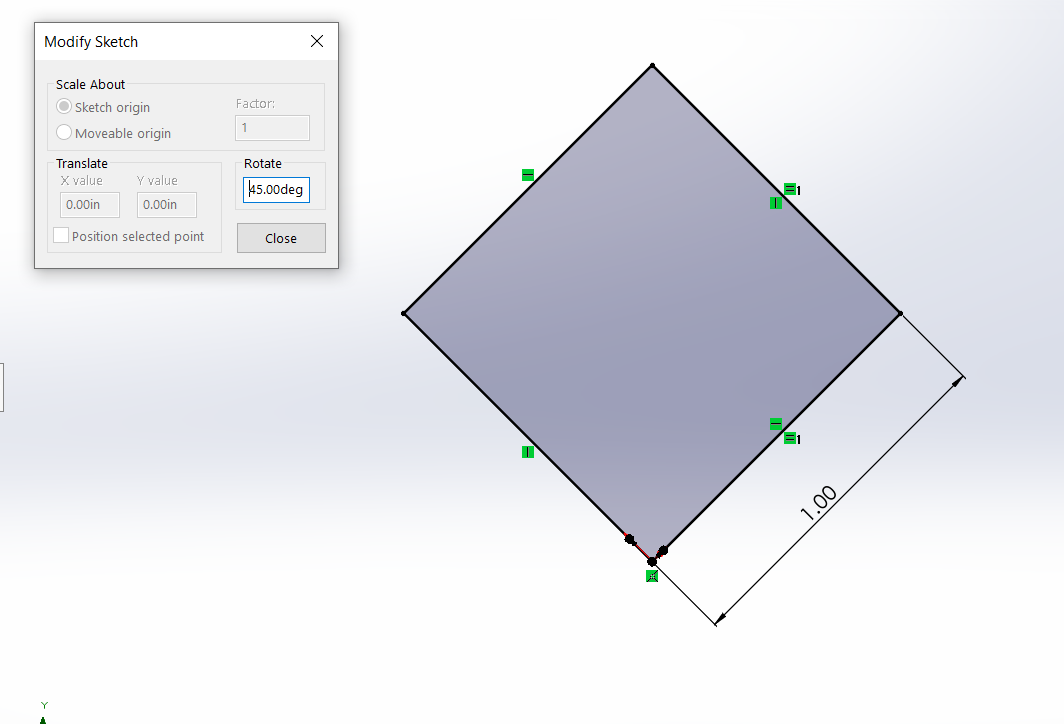 Modify Sketch dialog box