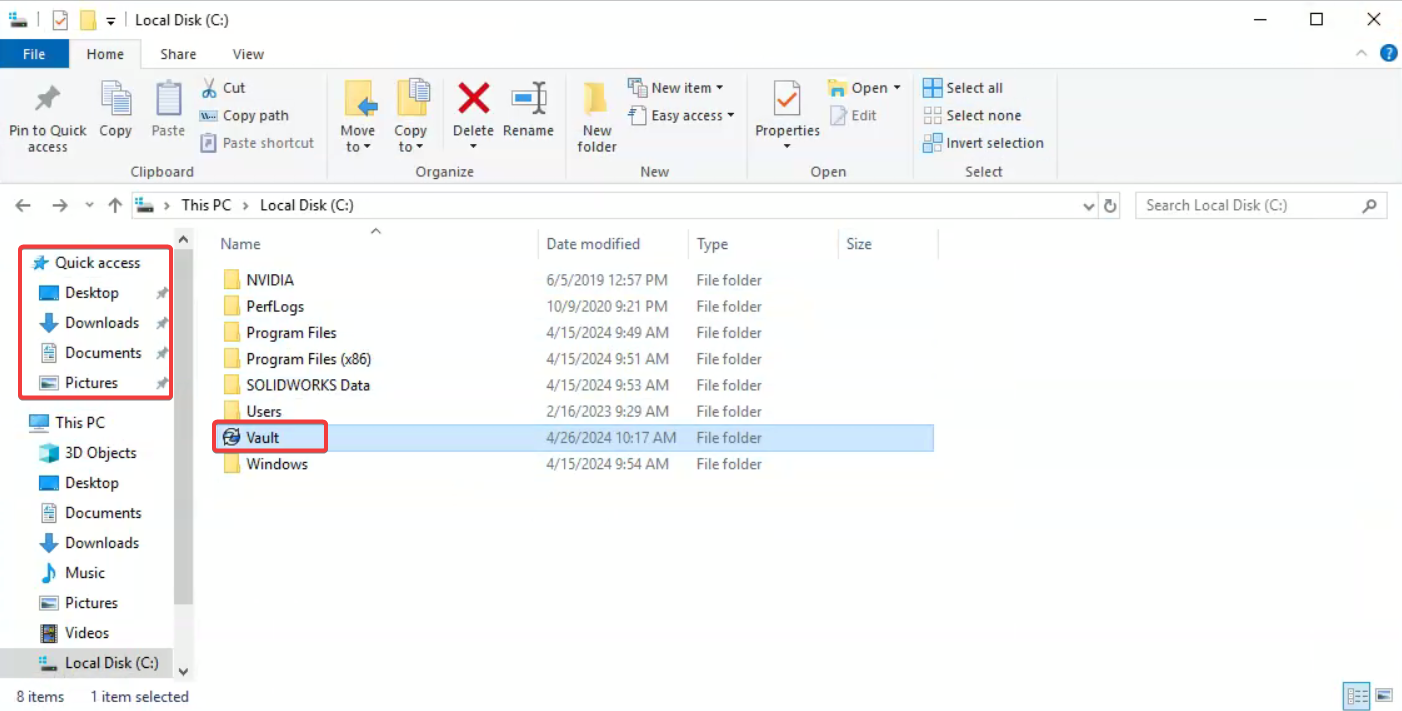 How to Pin a PDM Vault View to the File Explorer Quick Access – Hawk ...