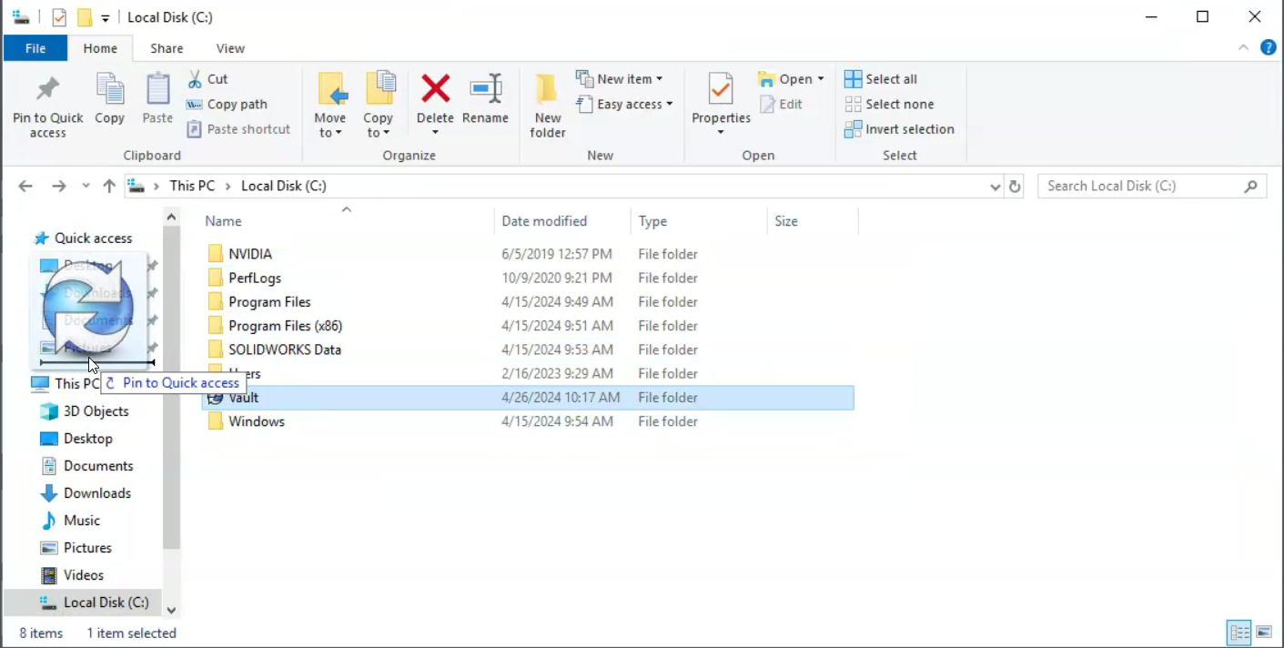 How to Pin a PDM Vault View to the File Explorer Quick Access – Hawk ...