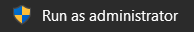 The Run as Administrator option in a right-click menu