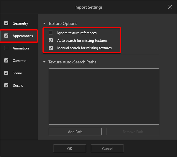 import dialog box - appearance tab.png