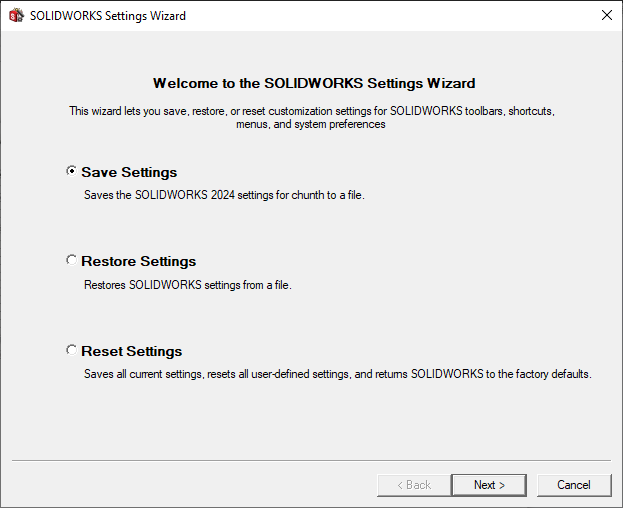 Save, Restore, or Reset SOLIDWORKS Settings Hawk Ridge Systems