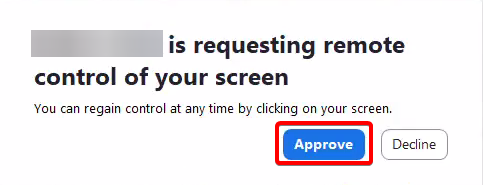 Screen Sharing Request