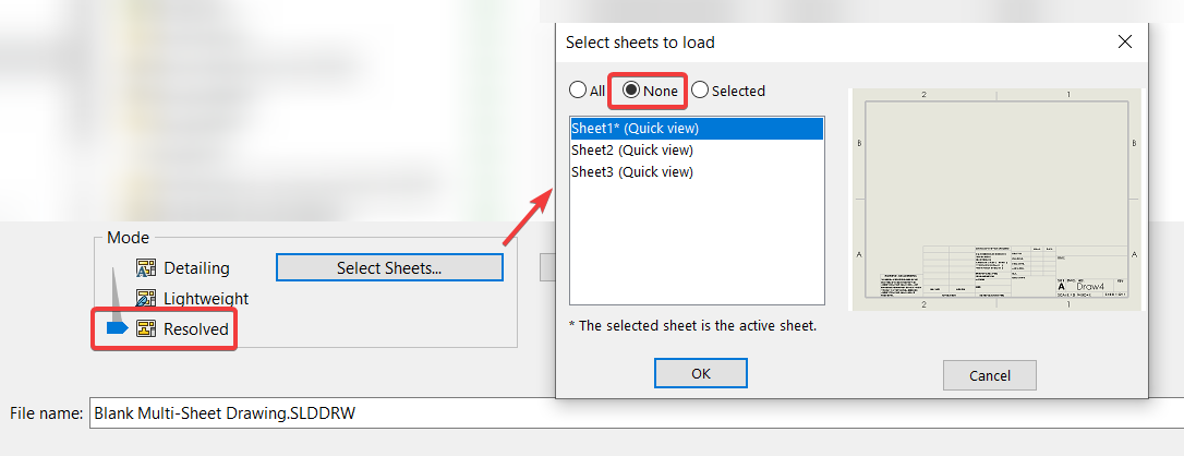 Loading all sheets in Quick View