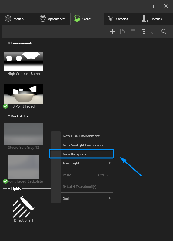 context menu for scenes tab, New Backplate... highlighted.png