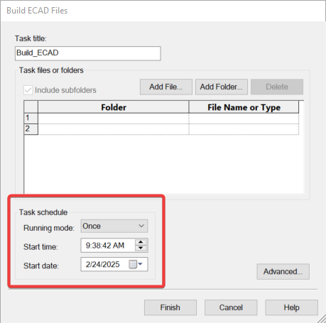 Setting the Start Frequency, Time, and Date