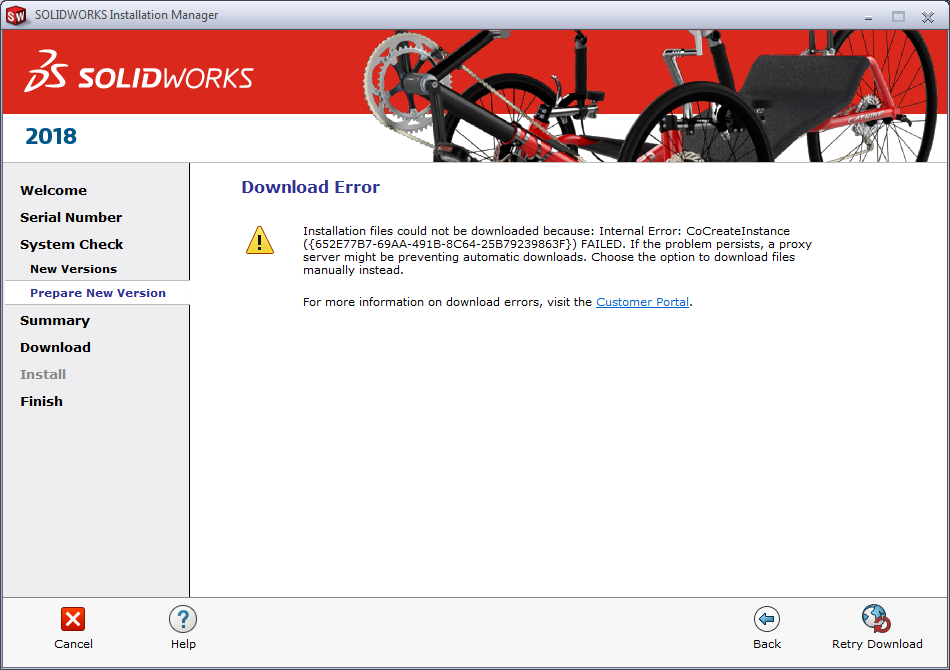 solidworks download problem proxy server