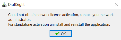 draftsight 2018 will not activation web