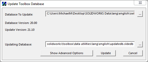 update solidworks toolbox