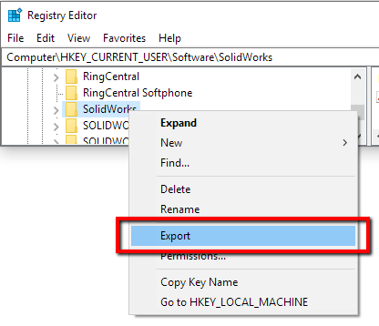 Right-click on the folder and click EXPORT