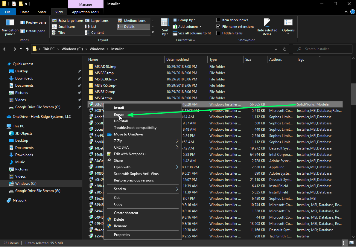 Selecting Repair
