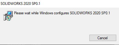 Please wait while Windows configures SOLIDWORKS