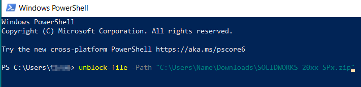 Windows Power Shell Unblock command
