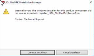 Image of registration failure error code