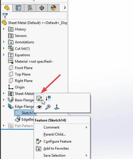 Editing the flange profile directly