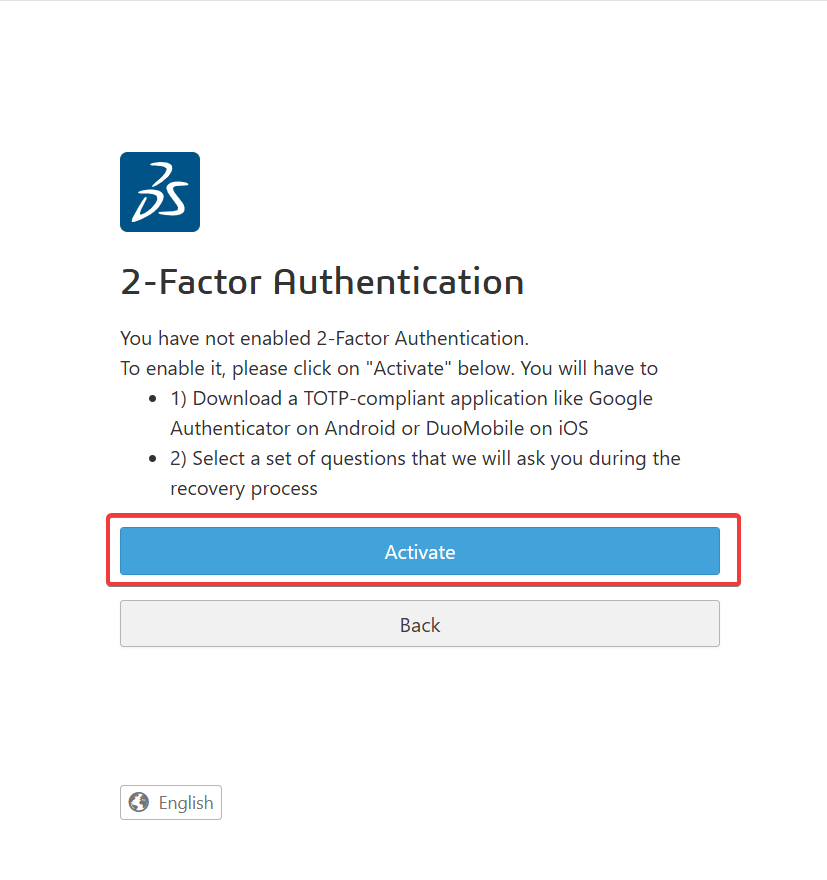 Activating 2-Factor Authentication