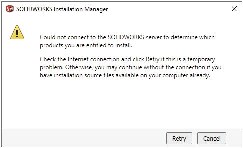 Error message if computer is offline