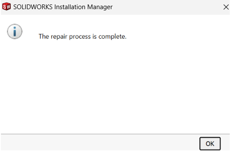 Restart machine after repair completes, then test application performance