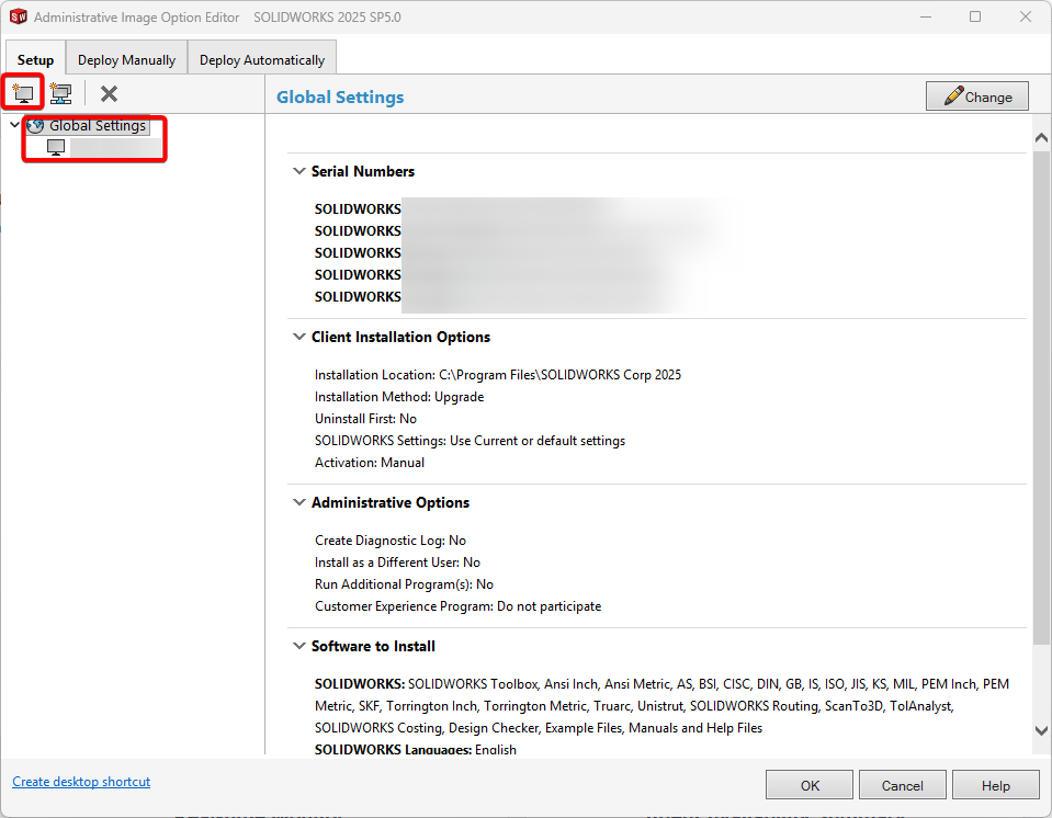 Click the Setup tab and select the computer to modify