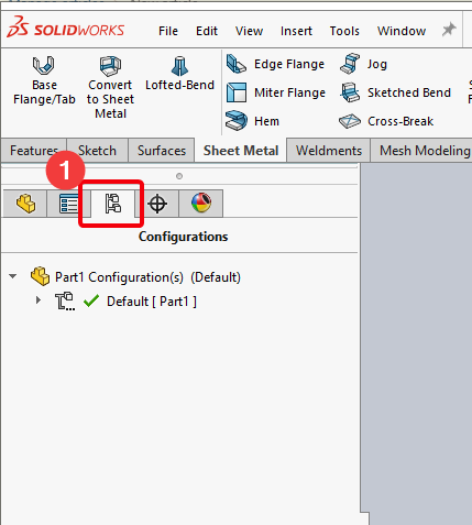open SOLIDWORKS configuration manager