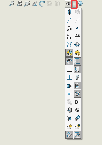 Visibility options drop-down in Heads-Up Toolbar