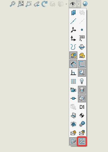 "View Bend Lines" option in Heads-Up Toolbar