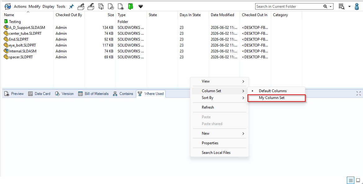 Select Column Set