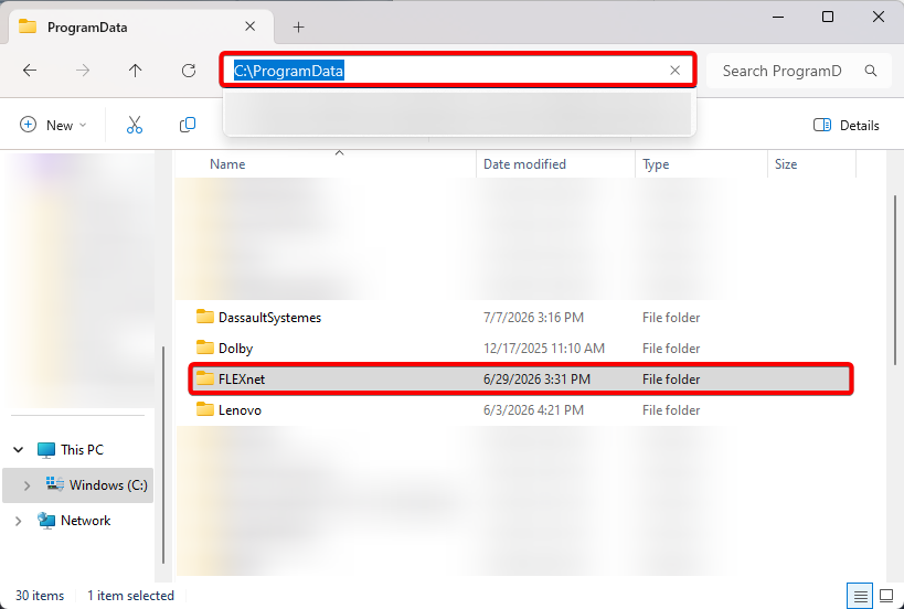 programdata folder location