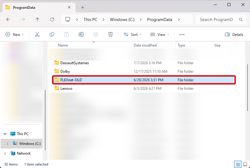 flex net renamed to FLEXnet-old