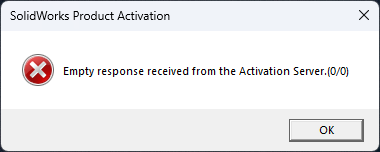 empty response received from server message